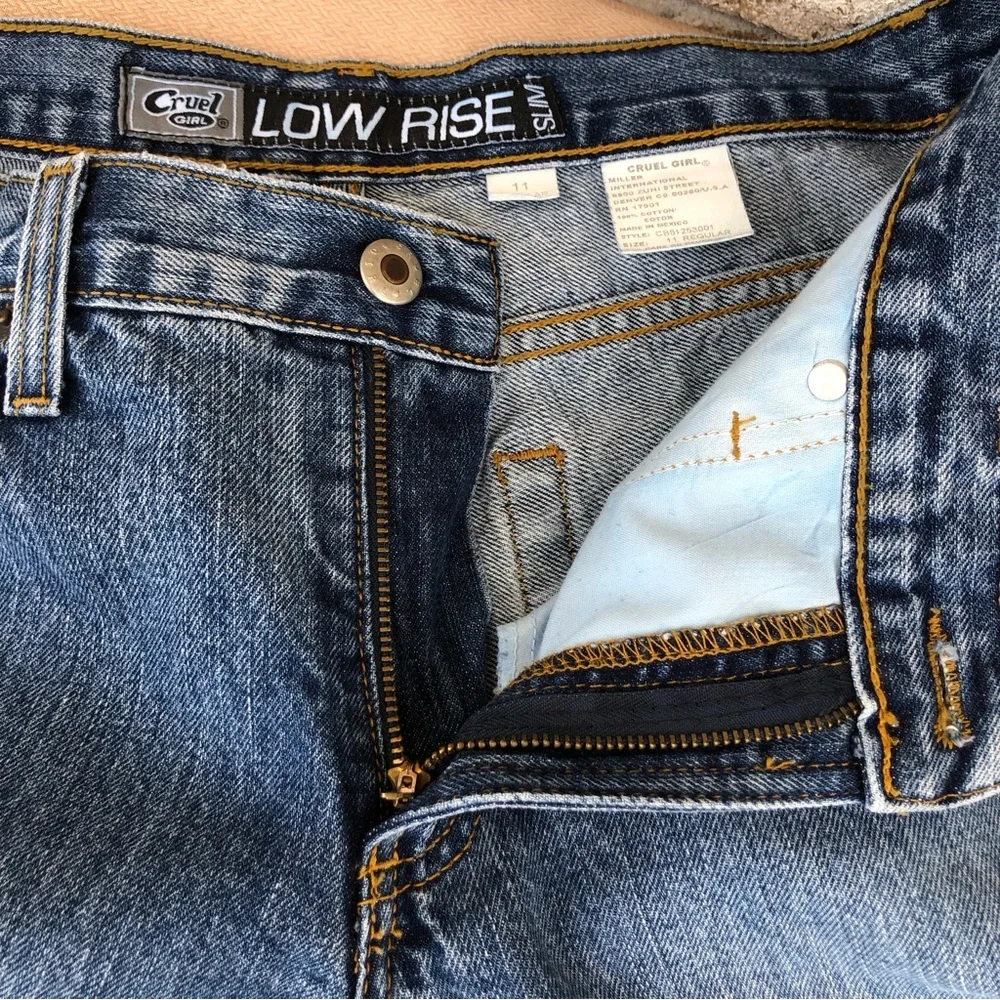 Cruel Girl 💯 % Cotton Low Rise Slim Blue Wash Jeans 11 Regular - Picture 5 of 15